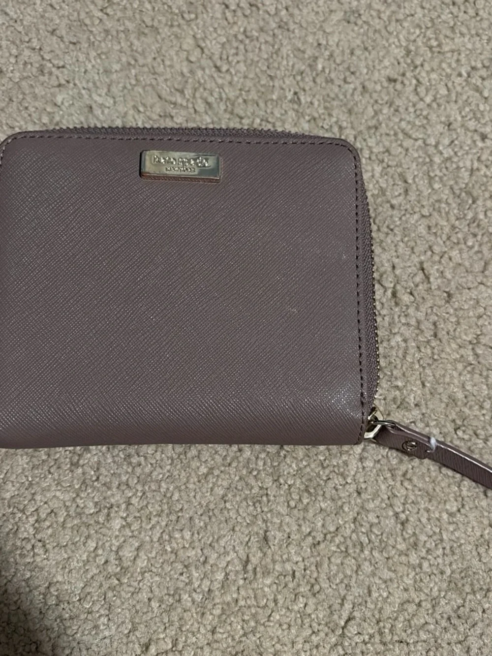 kate spade Saffiano Zip Wallet in Dusty Mauve